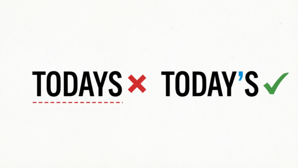 Common Mistakes with Today's or Todays