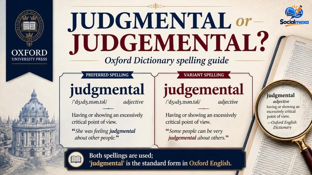 Judgmental or Judgemental Oxford Dictionary